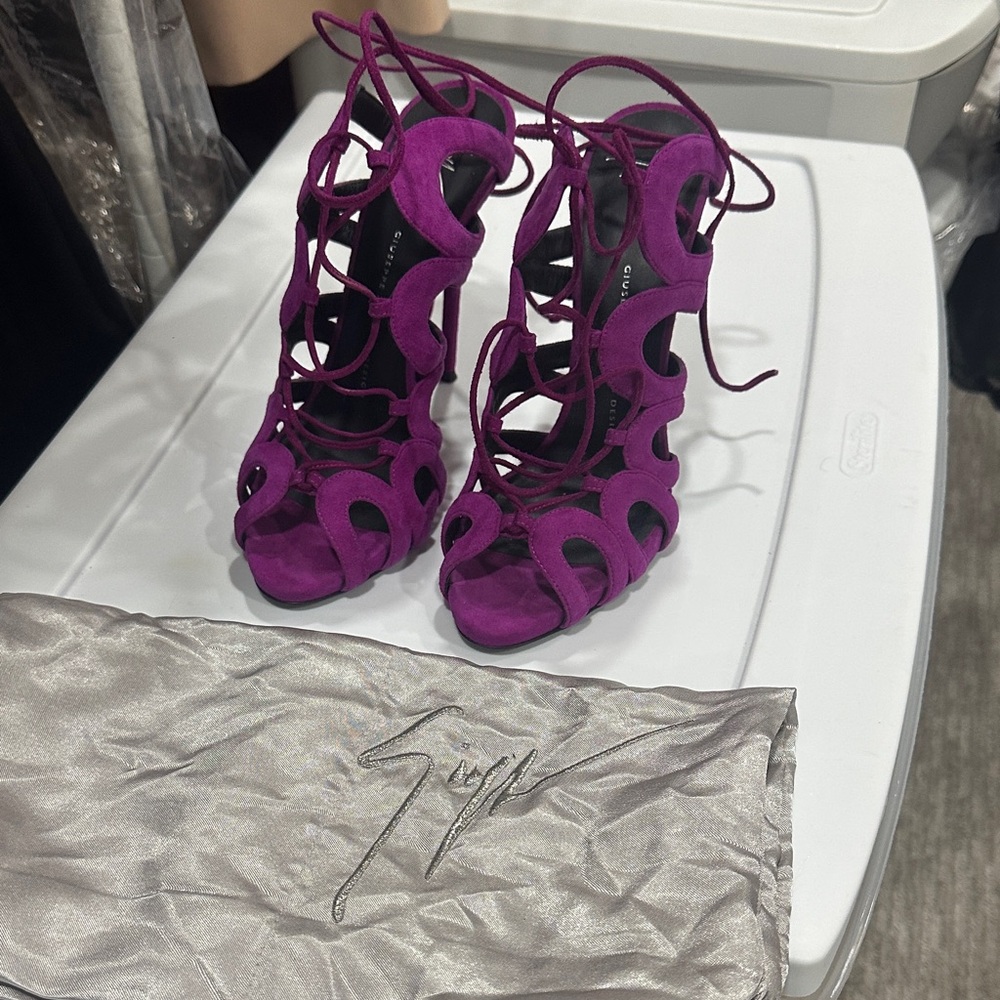 Giuseppe Zanotti Vibrant Purple Lace-Up Heels